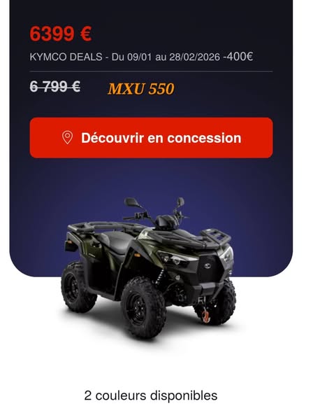 Promotion Kymco salon-auto 2026