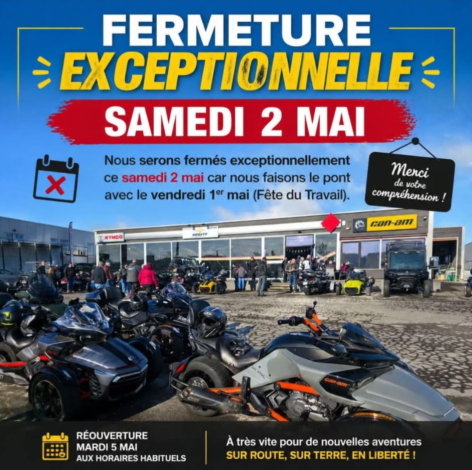 Fermeture exceptionnelle 2 mai 2026